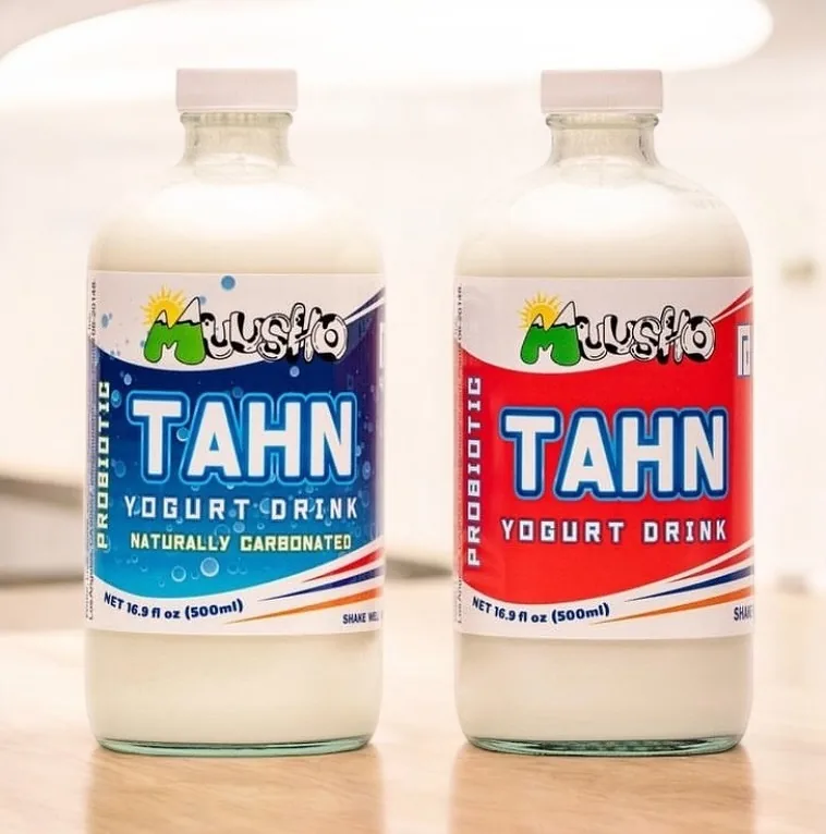 Muusho Tahn in glass bottles — naturally carbonated and classic